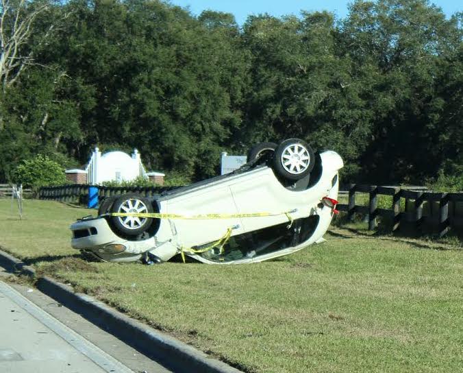 Driver transported to Ocala Regional Medical Center after vehicle flips near Mulberry Grove Plaza