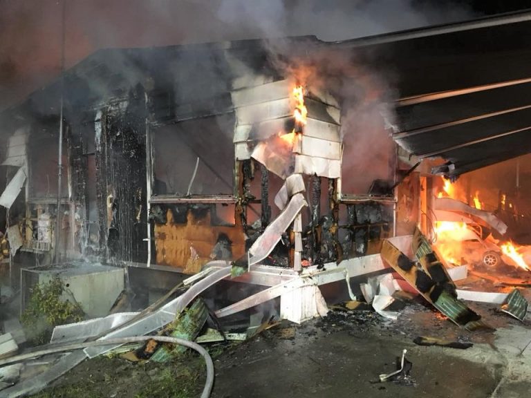 Marion County firefighters battle mobile home blaze after 911 caller reports hearing explosions
