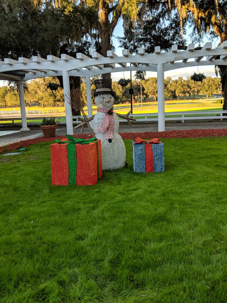 Holiday decorations at The Grand Oaks Resort