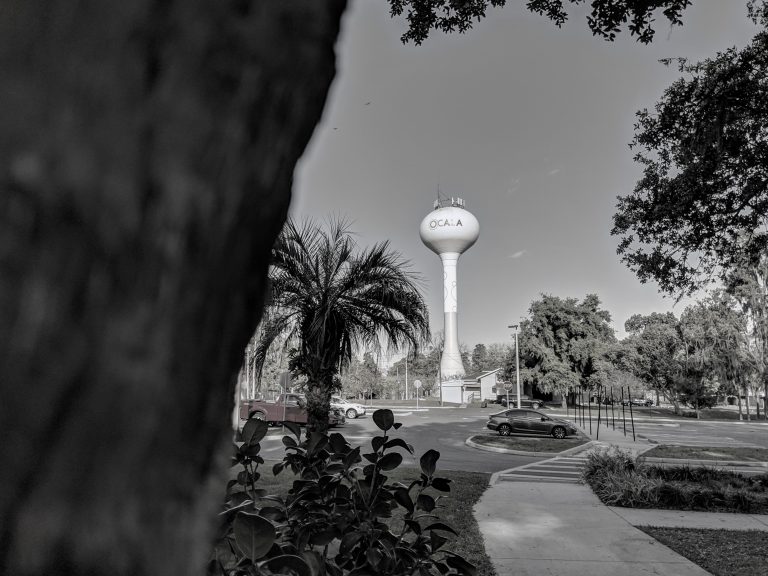 Ocala Water Tower as seen from Reilly Arts Center