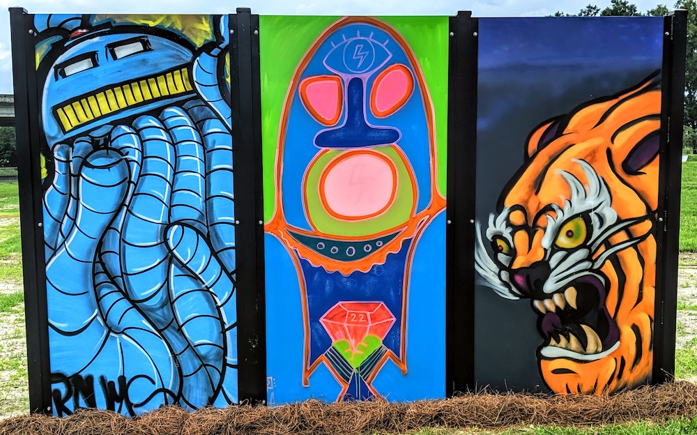 Art panels are placed all over Ocala Skate Park