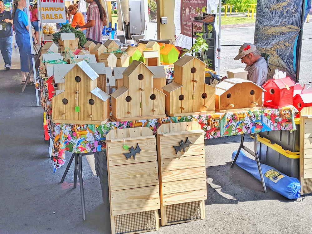 Homemade bird houses for sale at Ocala Downtown Market