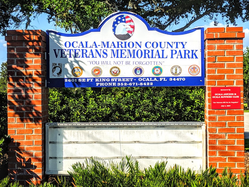Ocala-Marion County Veterans Memorial Park Entrance