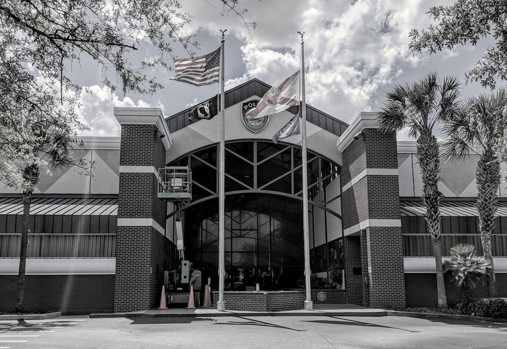 Black and white photo of the Ocala Police Department.
