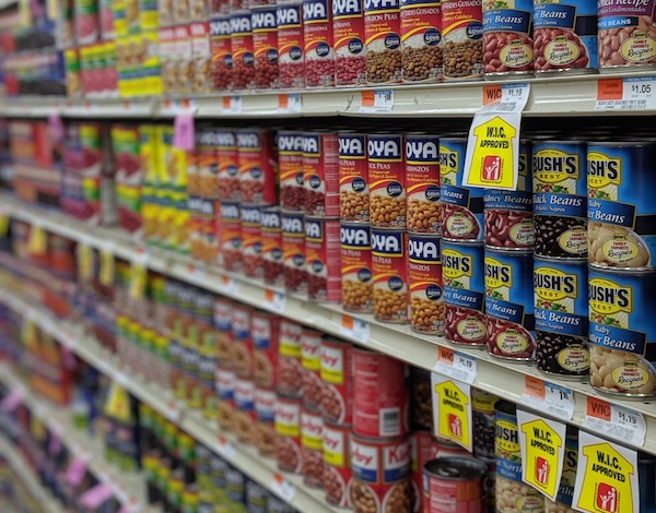 Goya and other brands of beans that are popular in the Latino community still fill the shelves