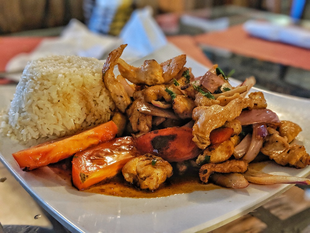 Stir fried chicken with rice at Off the Hook