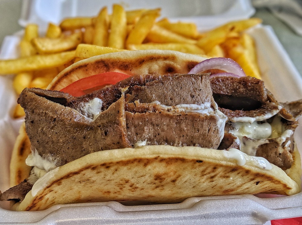 Gyro and fries at ANF Gyros & Grill in Ocala, Florida