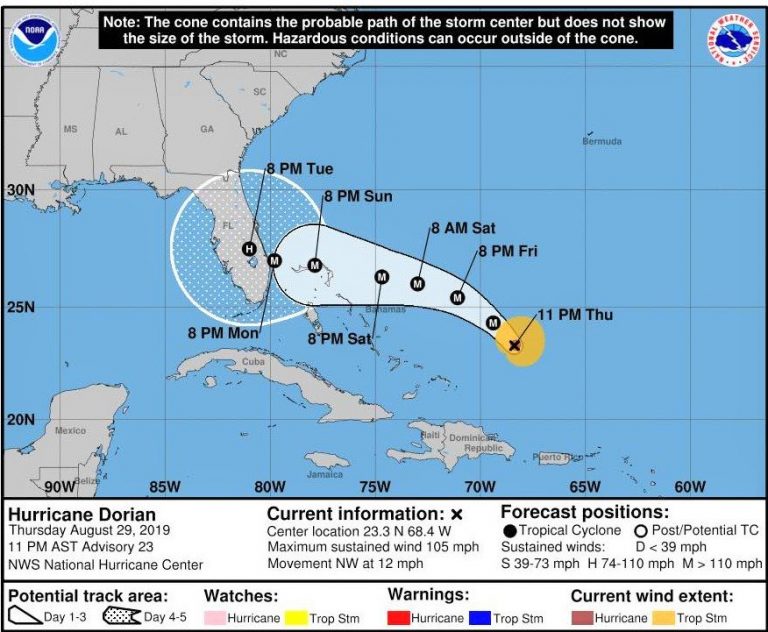 Governor expands state of emergency as Dorian predicted to become Category 4 hurricane