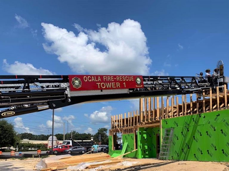 Ocala firefighters rescue injured worker from top floor of construction site