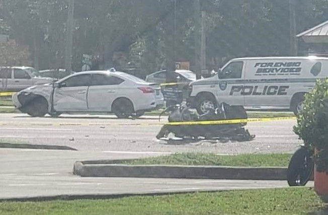 Motorcyclist dies after slamming into vehicle that veered into his lane