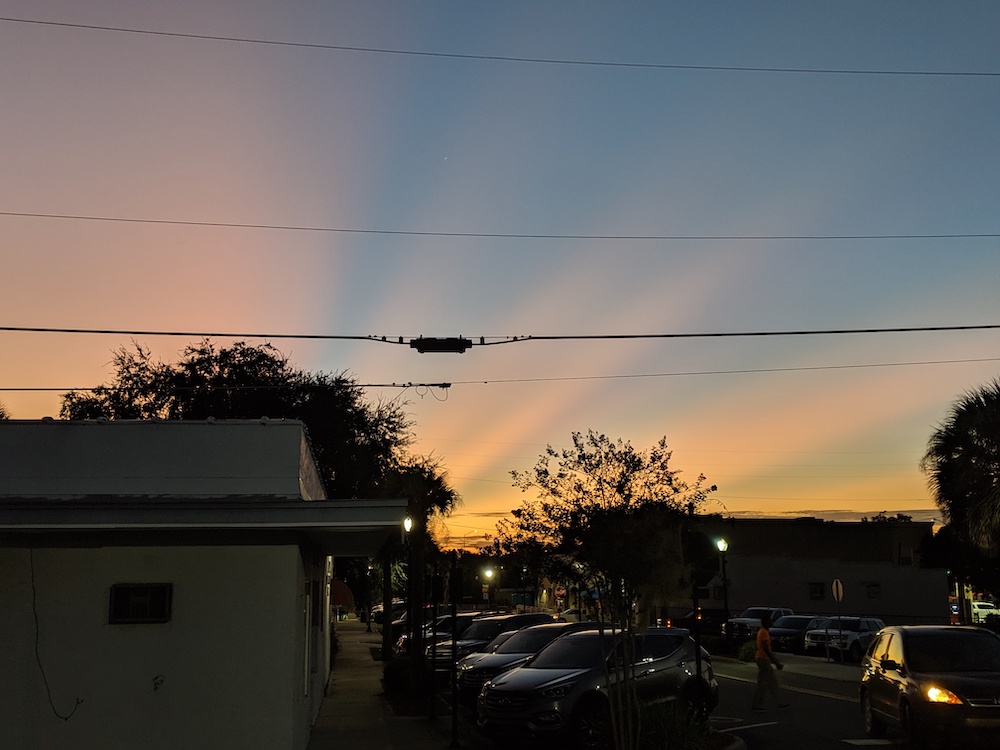Sunset in downtown Ocala on Saturday, October 12