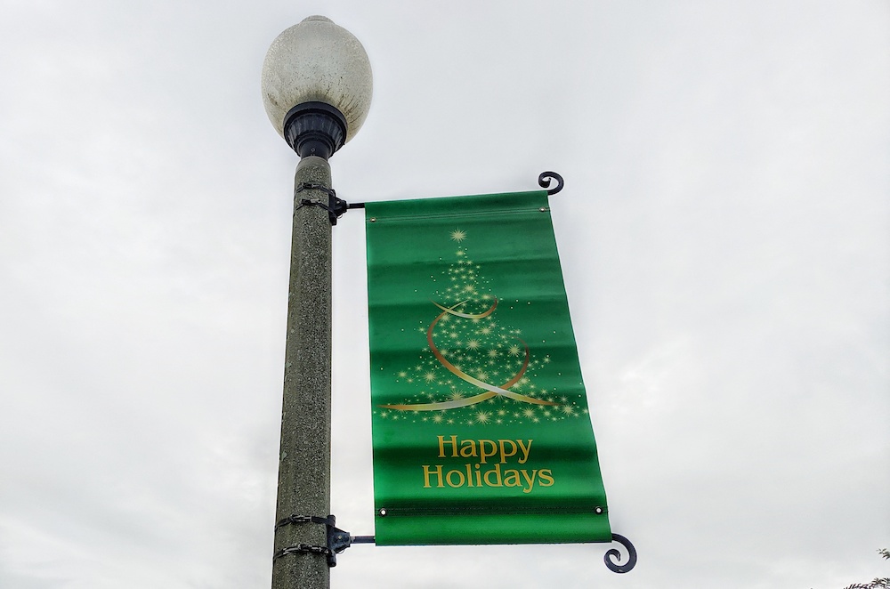 Holiday decorations at Tuscawilla Park in Ocala, Florida