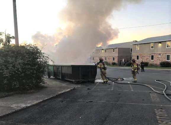 Ocala firefighters tackle blaze in construction dumpster at apartment complex