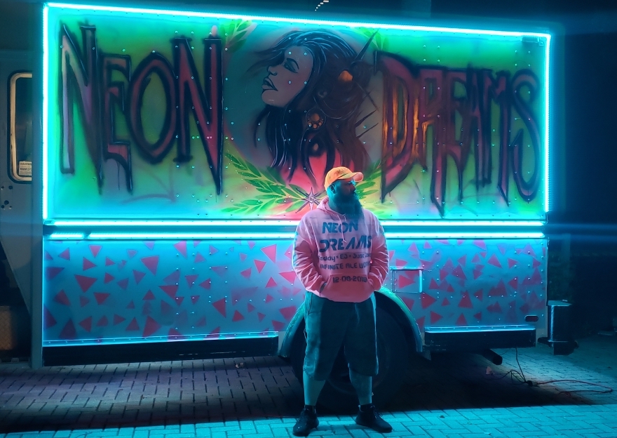 Teddy Sykes and EJ Nieves designed this Neon Dreams truck to promote their show