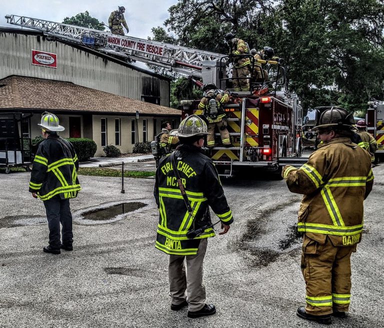 Marion firefighters battle blaze at commercial building in Ocala