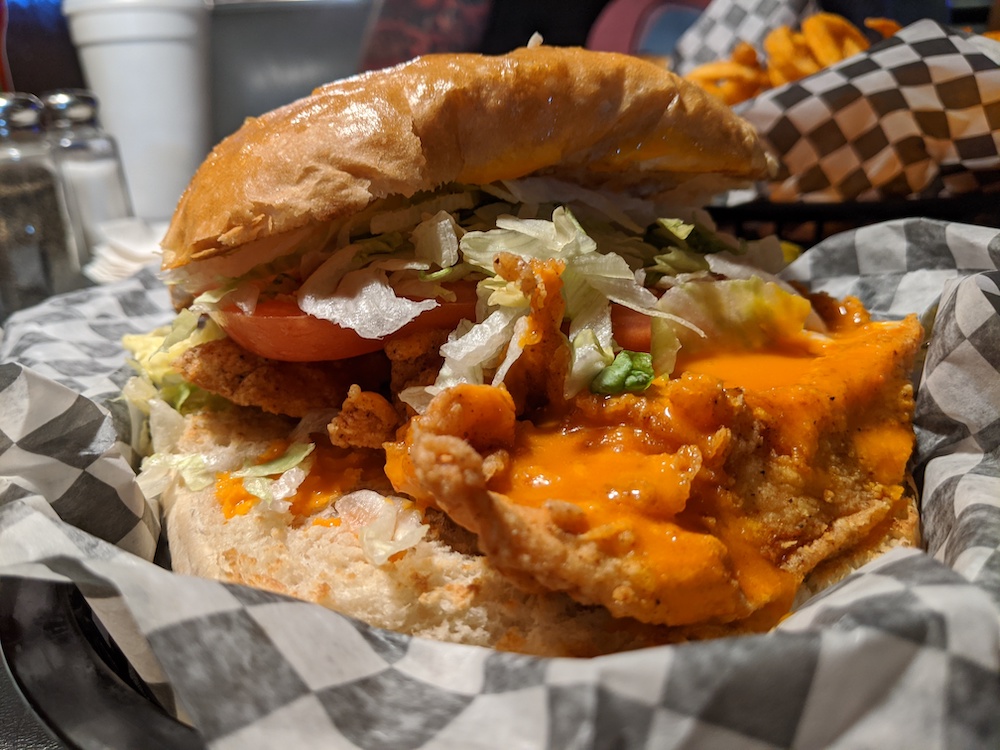 The buffalo chicken sandwich at Terry's Place in Ocala, Florida