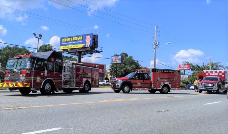 Four vehicles collide in chain-reaction crash on S.W. College Road in Ocala