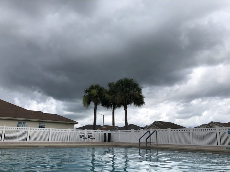 Afternoon Storm Over Stonecrest Community Pool In Summerfield