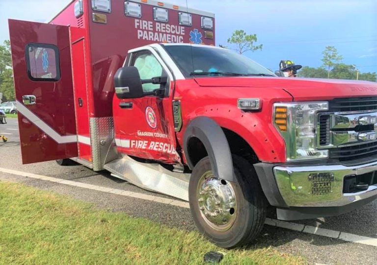 SUV slams into Marion County Fire Rescue ambulance at busy intersection