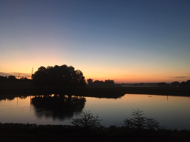 Sunrise Over Pond At Winding Oaks Farm