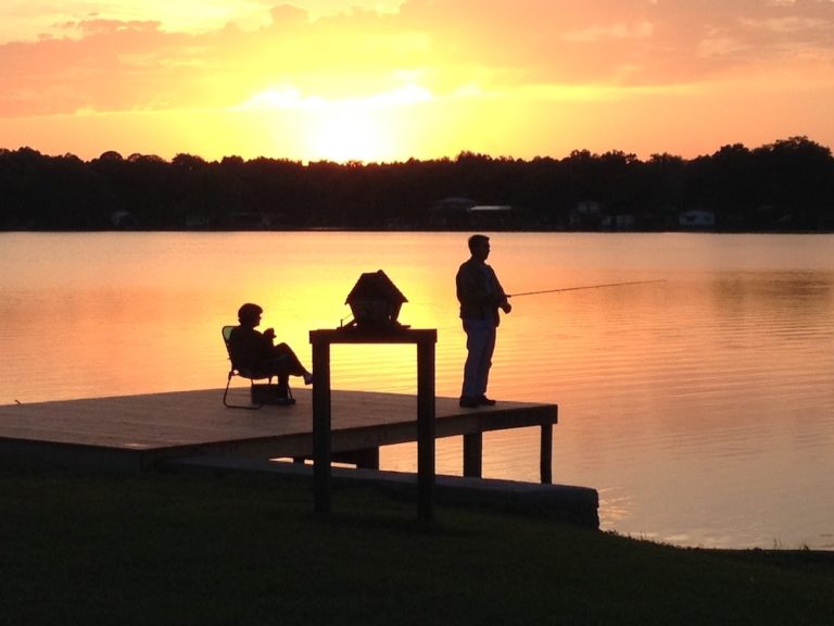 Fishing Off Pier At Sunset In Hernando