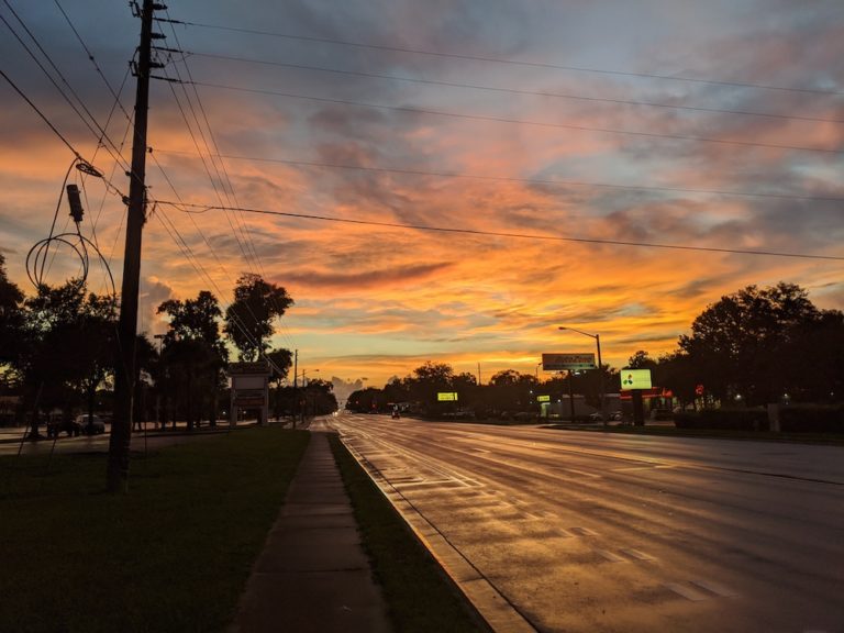 Sunset Skies Along NE 14th St In Ocala