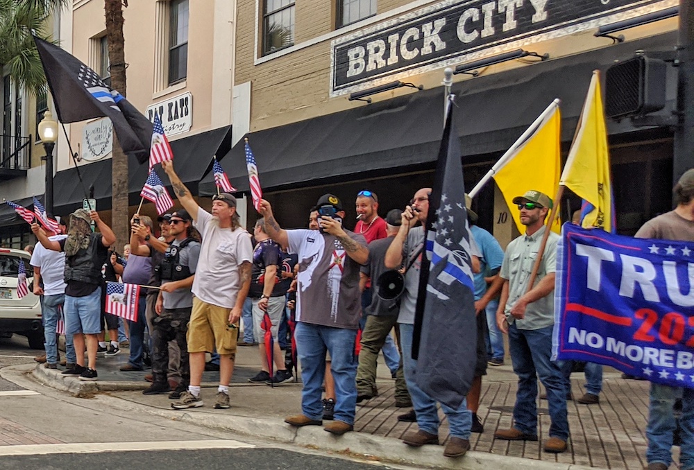 Trump supporters at Black Lives Matter protest in downtown Ocala