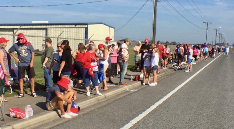 Trump fans line up for nearly a mile hoping to get into rally in Ocala
