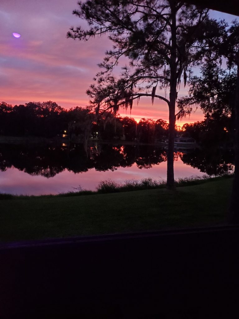 Beautiful Sunset Over Lake Sparkle At Lakes Villages West In Ocala