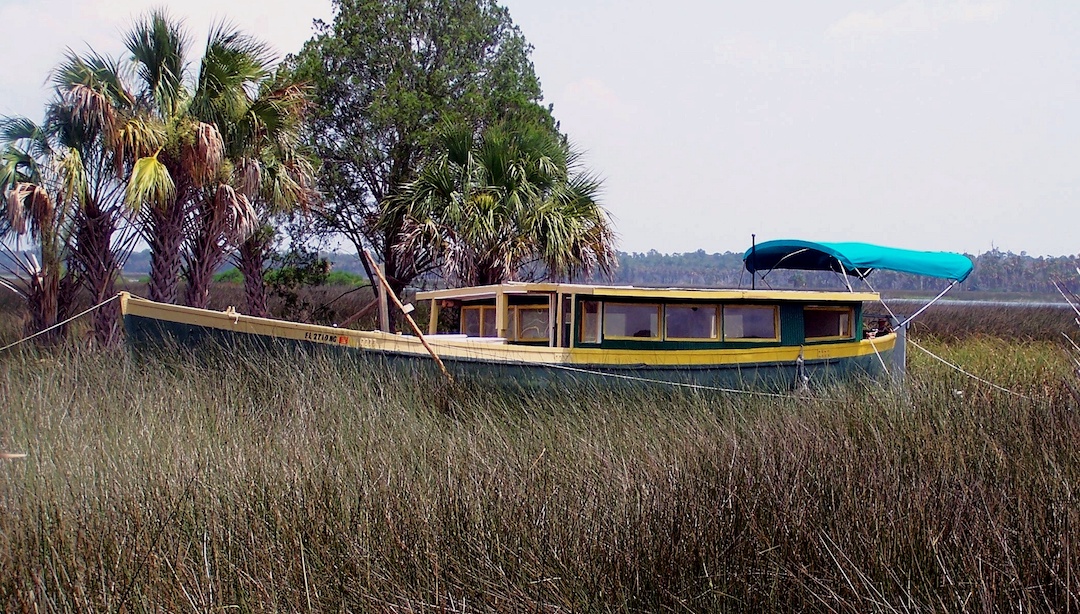 Boat On The Gulf Due West Of Ocala Near The Rainbow River
