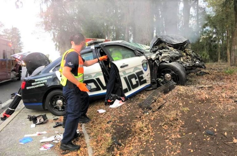Recently honored Ocala Police officer and local resident escape serious injury in vehicle crash