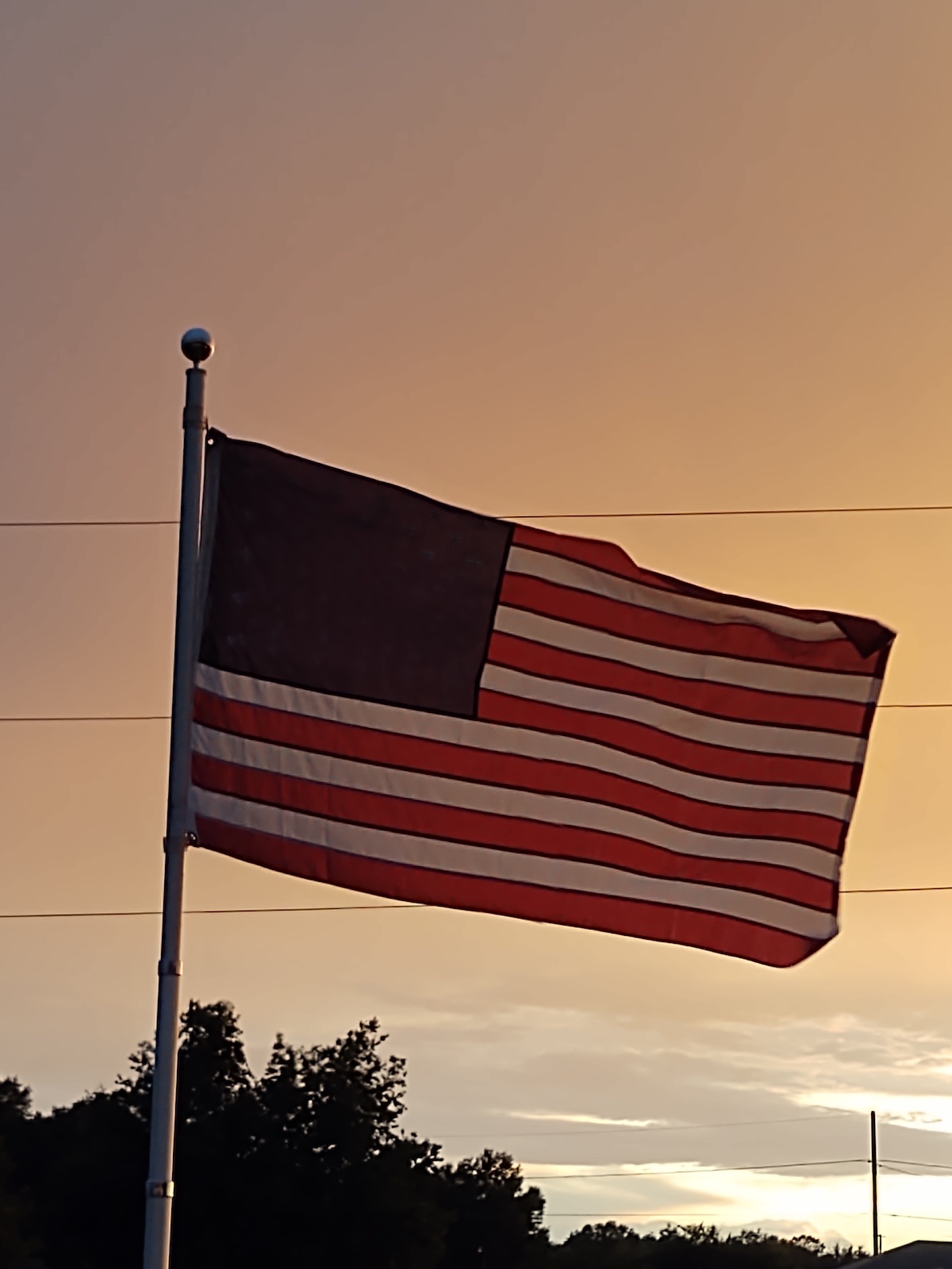 Flag During Sunset In Silver Springs
