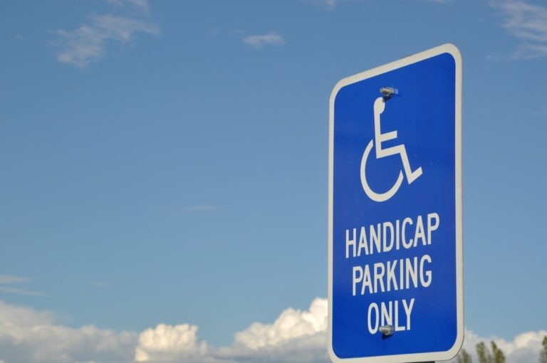 Handicap parking only sign