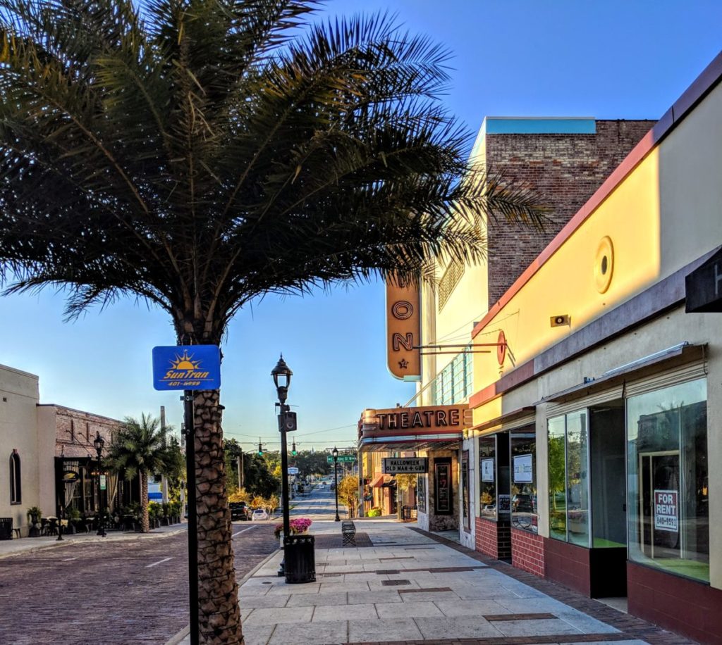 Sidewalks in front of Marion Theatre