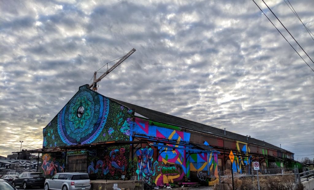 Warehouse covered in graffiti in Chicago