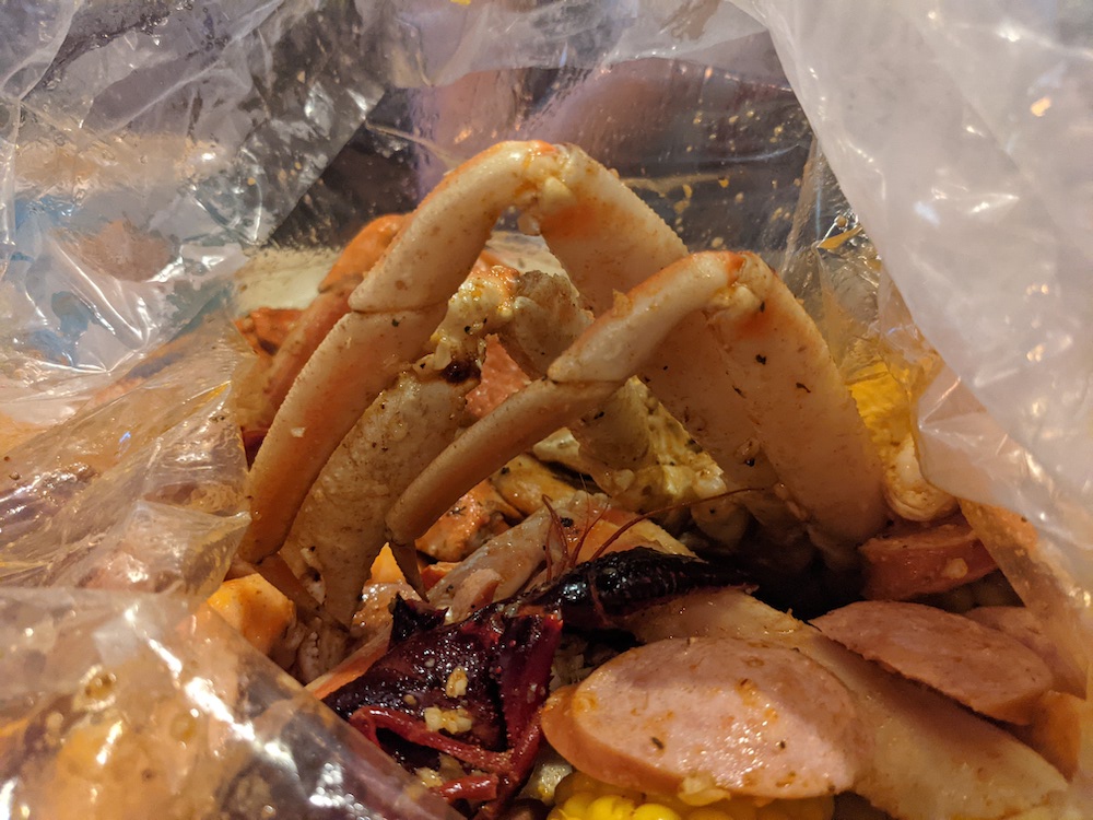Bag of seafood at Storming Crab in Ocala Florida Bag of seafood at Storming Crab in Ocala Florida