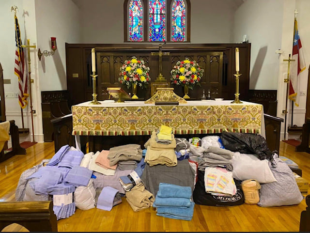 Grace Episcopal Church donation of towels for shower ministry at Interfaith Emergency Services in Ocala Florida Grace Episcopal Church donation of towels for shower ministry at Interfaith Emergency Services in Ocala Florida