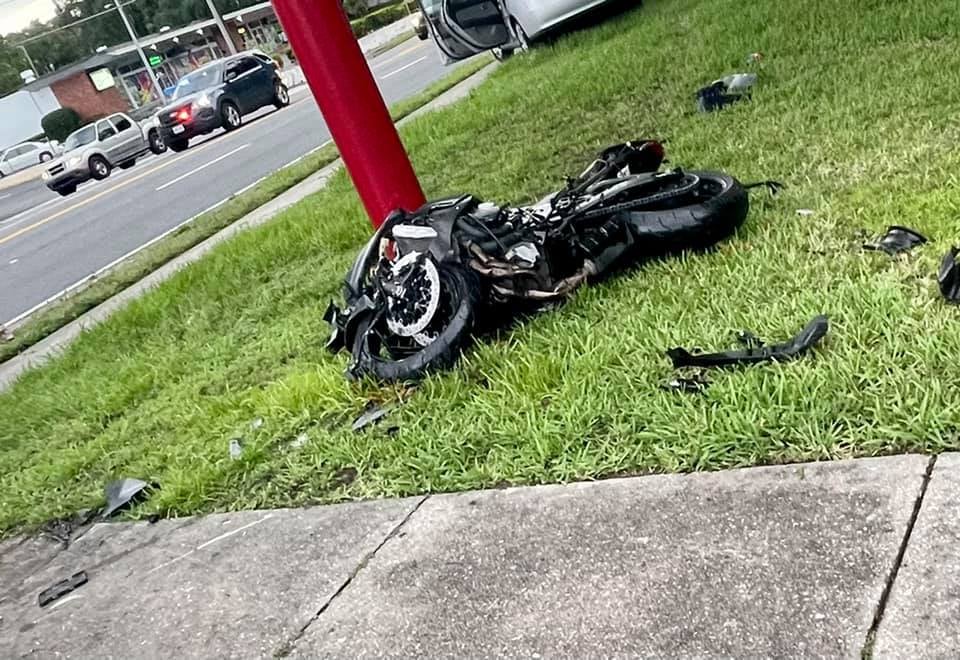 Motorcycle driven by Christopher Flatt after fatal crash