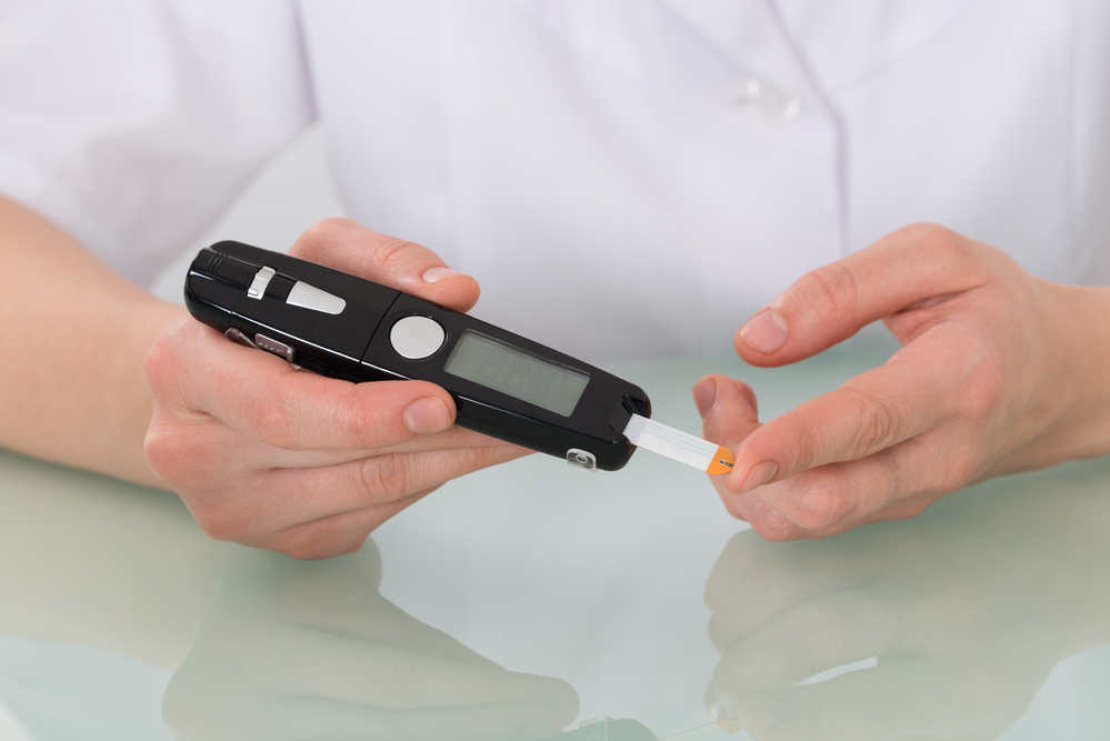 Patient with glucometer