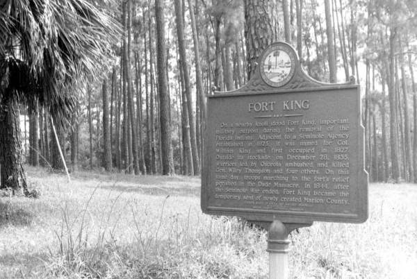 Fort King marker circa 1970