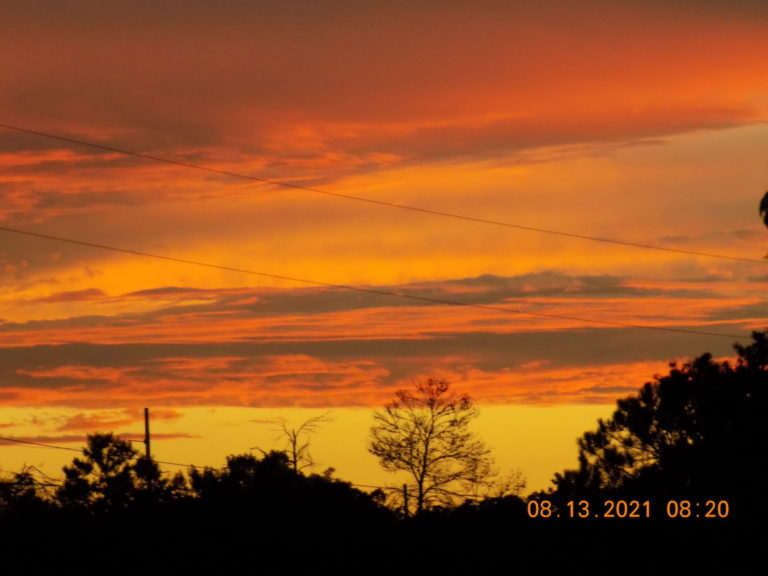 Gorgeous Painted Sky Sunset Over Marion Oaks In Ocala