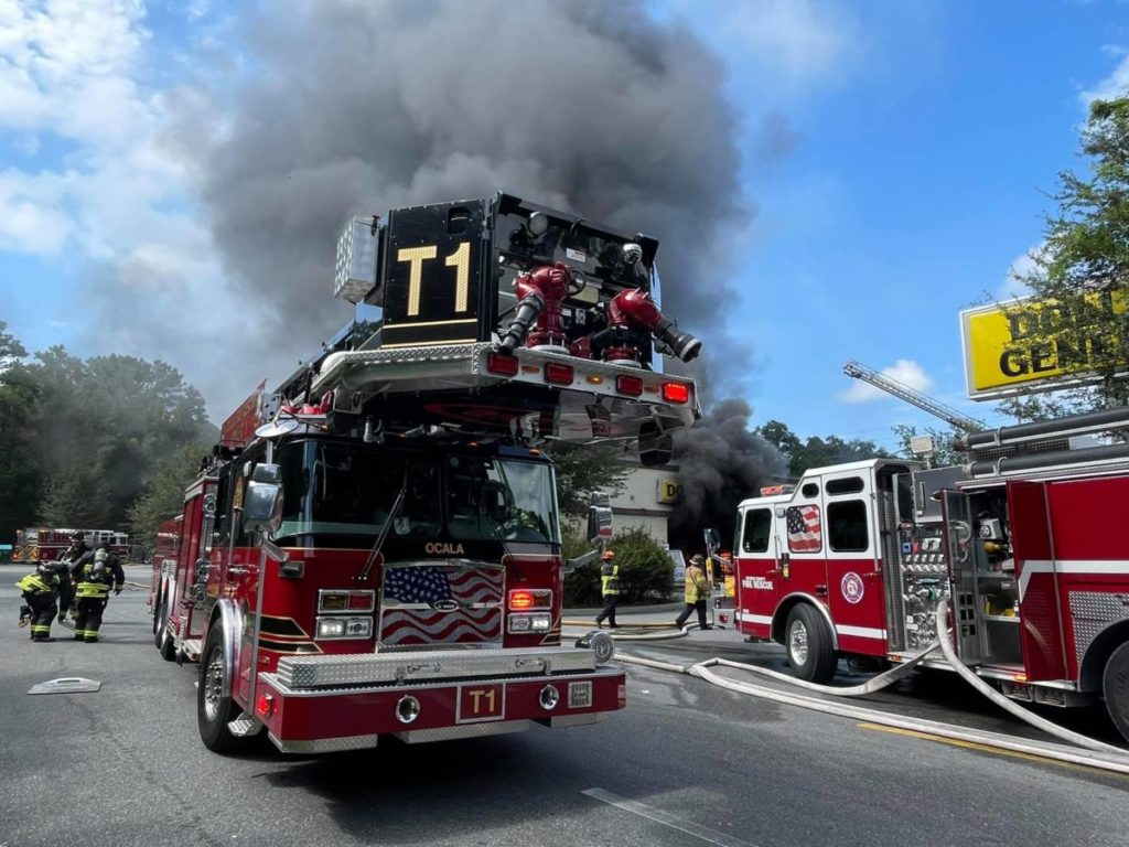 Ocala Fire Rescue responding to fire at Dollar General in Ocala