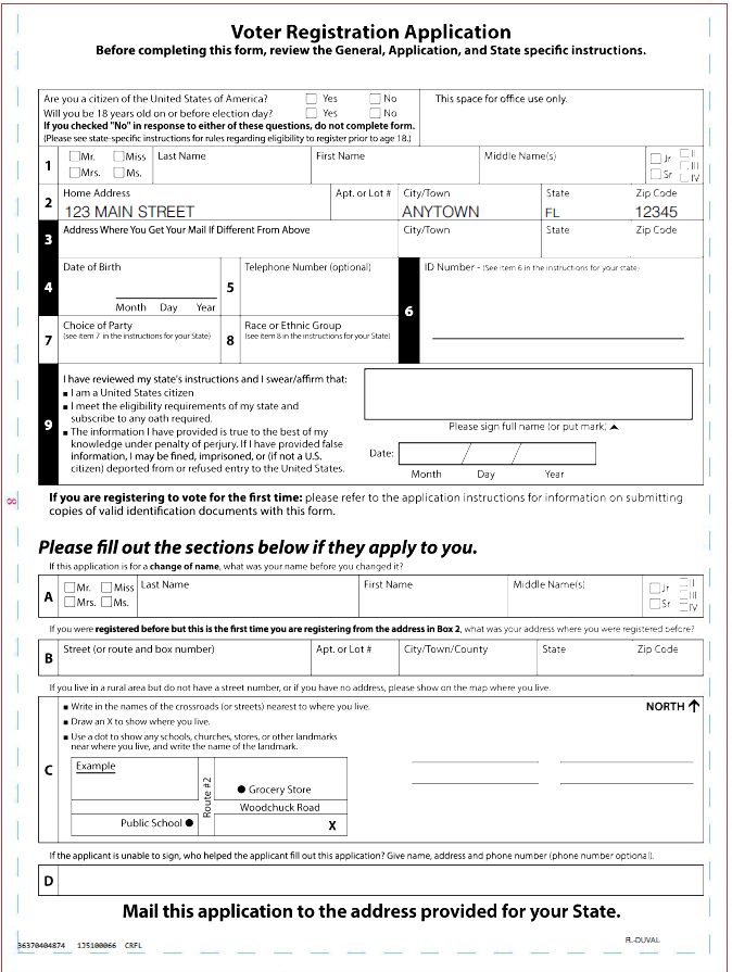 Voter Registration Application from DC groups