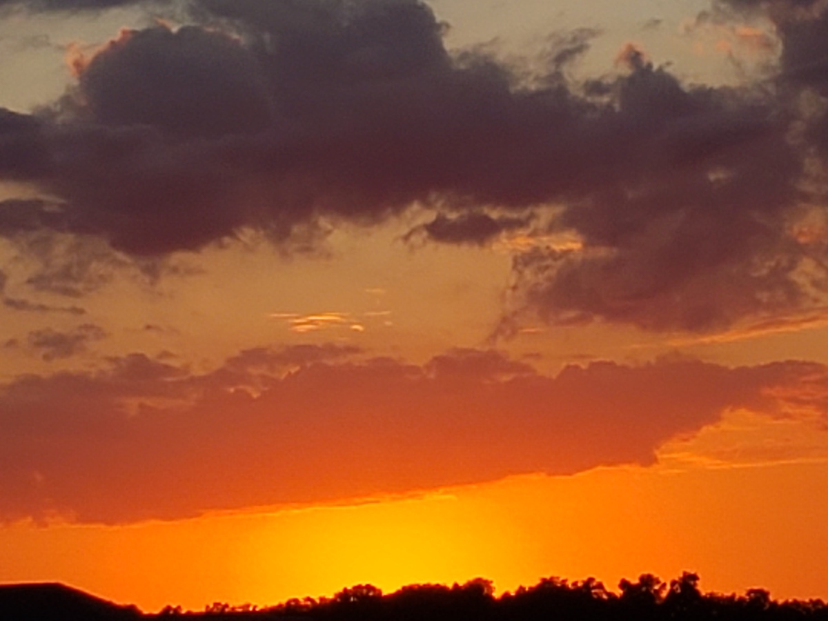 Beautiful Orange Sunset Over Summercrest In Ocala