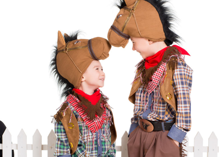 Children in horse Halloween costumes 1