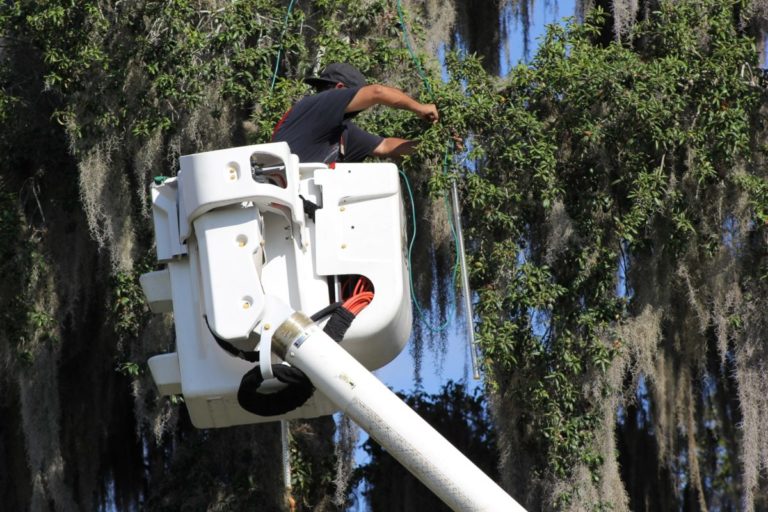 Lights going up in downtown Ocala