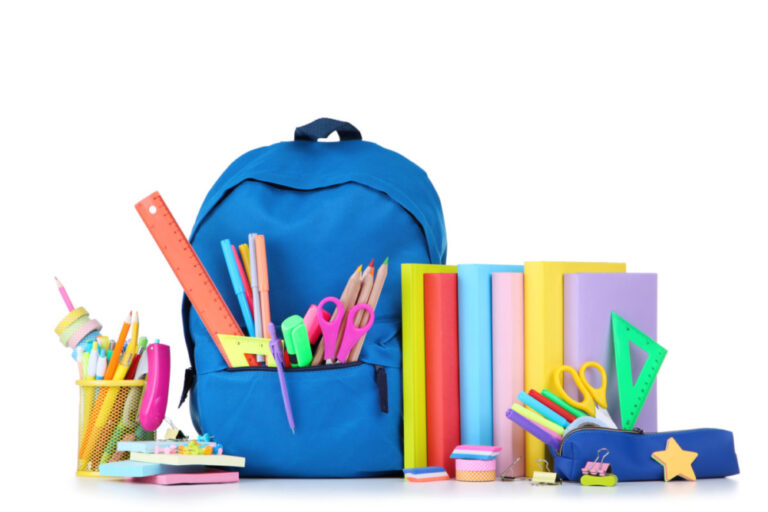 School supplies and backpack