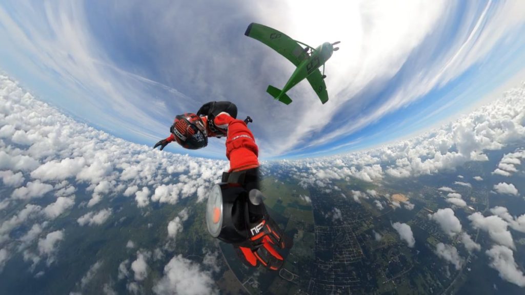 Skydiver jumping from Central Florida Skydiving plane in Dunnellon Florida