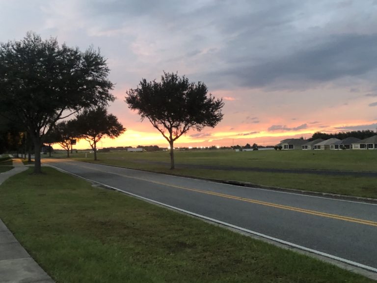 Sunset Over Fore Ranch Community In Ocala