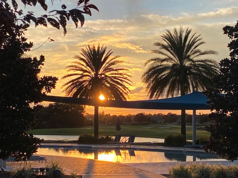 Sunset At Ocala Preserve Pool And Lake